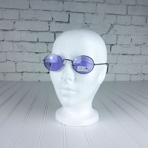 Joe's Jeans Oval Wire Frame Sunglasses Blue/Slvr